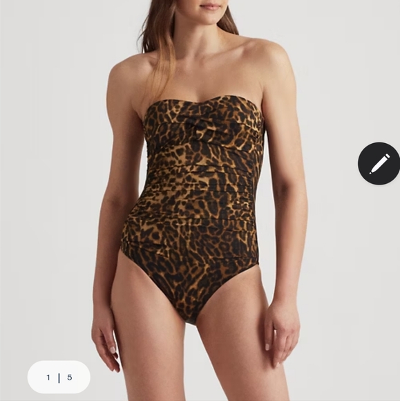 Lauren Ralph Lauren Leopard Print One-Piece Swimsuit Size 12 - Picture 4 of 14